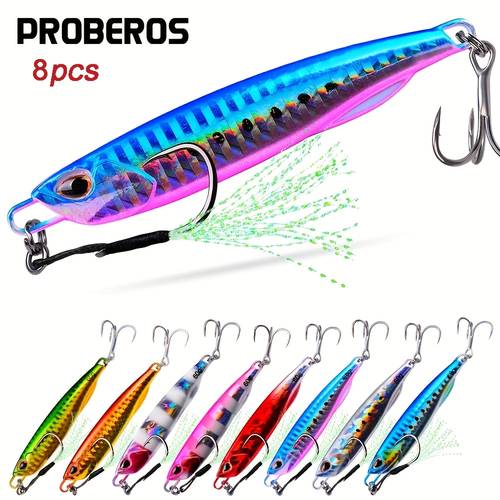8pcs jigging lures slow special action to fish to bite to catch fish from rocks estuaries and areas