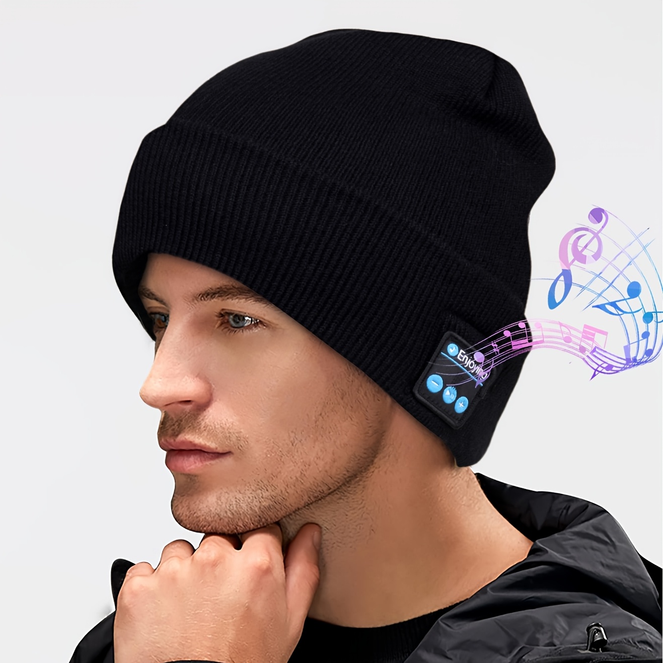 Image of Usb Rechargeable Wireless Headphones Beanie Hat, Wireless Music Unisex Beanie Hat, Unique Christmas, Halloween, Valentine's Day, Birthday Gift For Women Men Husband Wife