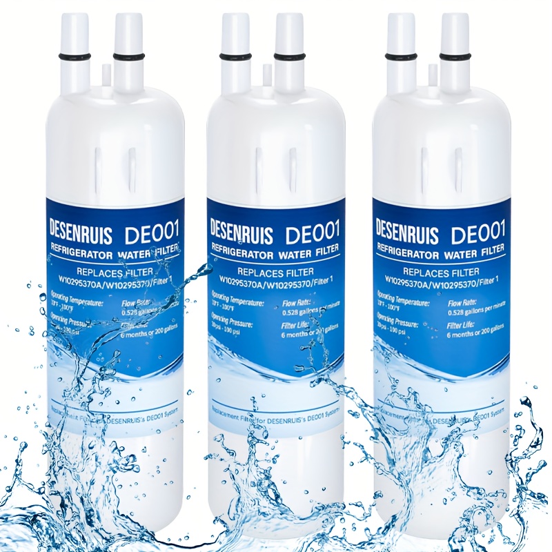 TEMU Set Of 3 W10295370a Compatible Water Filters For Refrigerators, Suitable For Models Like W10295370a, Whr1rxd1, Kad1rxd1, , W10295370, P4rfwb, ,