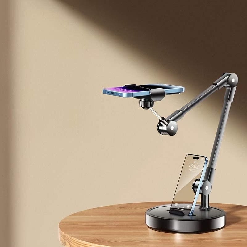 Adjustable Metal Phone & Tablet Stand - Versatile Multi-Angle Desktop Holder for Live Streaming, Selfie Sticks, Tripods, Video Recording, Online Classes, Vlog, Perfect Gift for Thanksgiving & Christmas, Mobile Device Support | Sleek Metal Stand | Durable Iron Construction