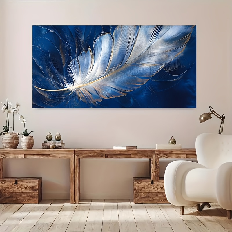 

Modern Feather Canvas Art, 23.62" .24", Wall Decor For Living Room And Bedroom