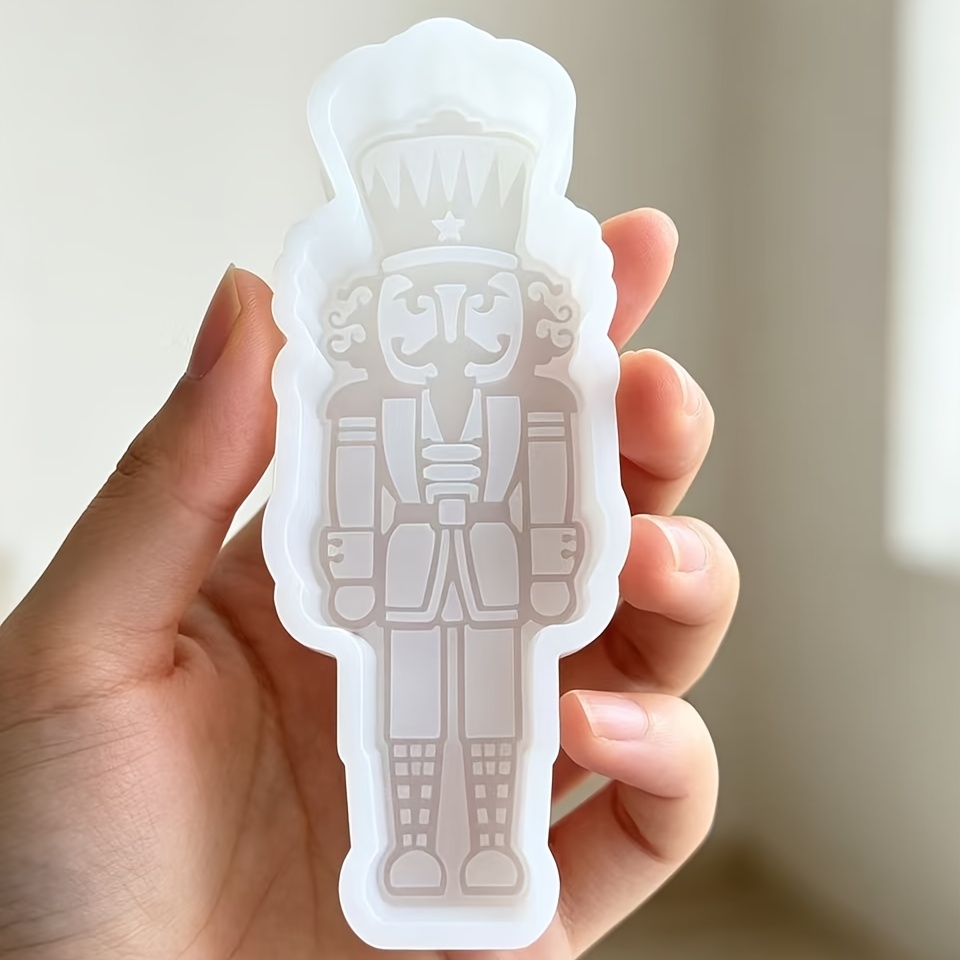 TEMU Nutcracker Soldier Silicone Mold, Christmas Resin Plaster Handmade Car Hanging Ornament Casting Mold