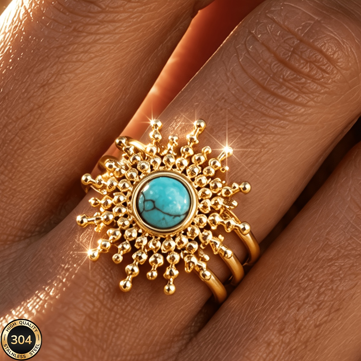 18K Gold Plated Open Ring, Classic Versatile Design