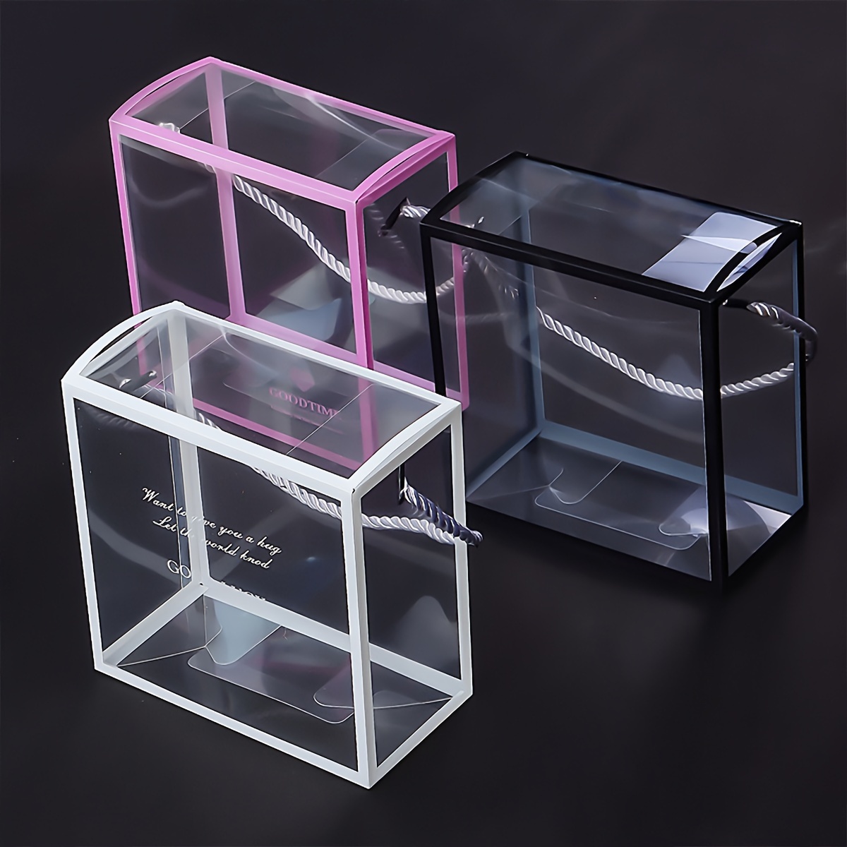 

5- Clear Plastic Gift Boxes, Universal Pet Cosmetic Packaging, , Use Plastic