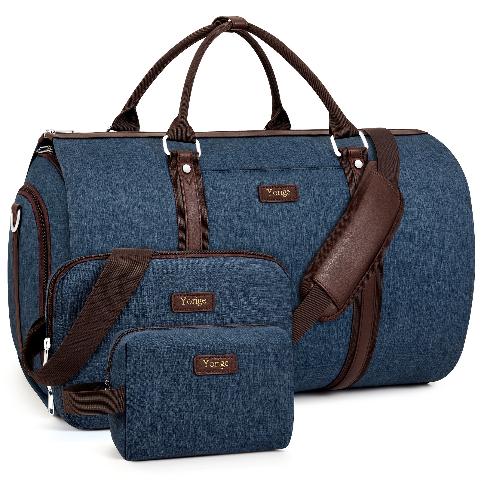 

Convertible Garment Duffel Bag, 3pcs Men's Suit Storage Bags, Side Shoe Compartment, Business Travel Luggage Bag With Cosmetic Bag