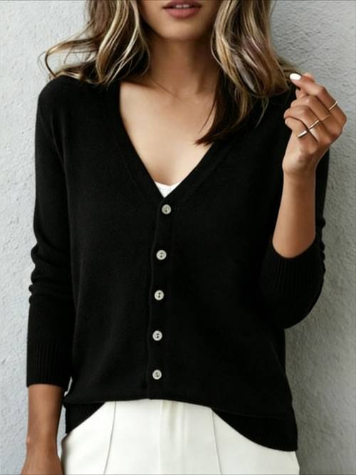 womens spring cashmere v neck cardigan casual loose long sleeve outerwear