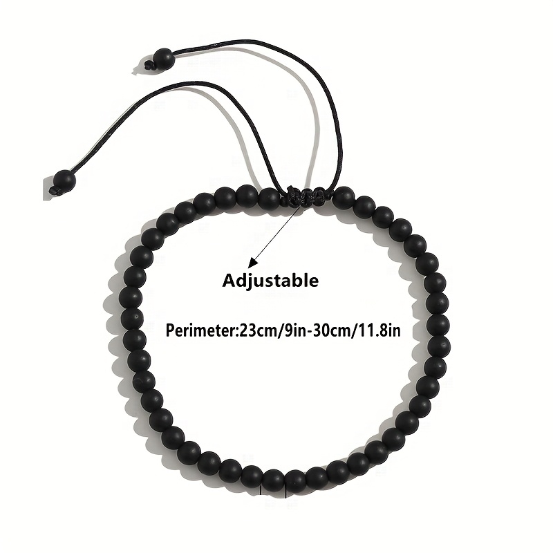 Fashionable Matte Stone Casual Anklet, Hand-woven Adjustable