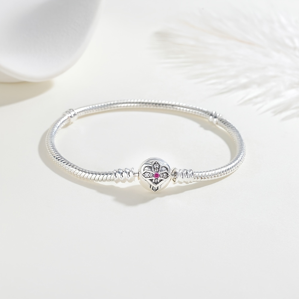 925 Silver-Plated Cross Bracelet, Simple Style Gift