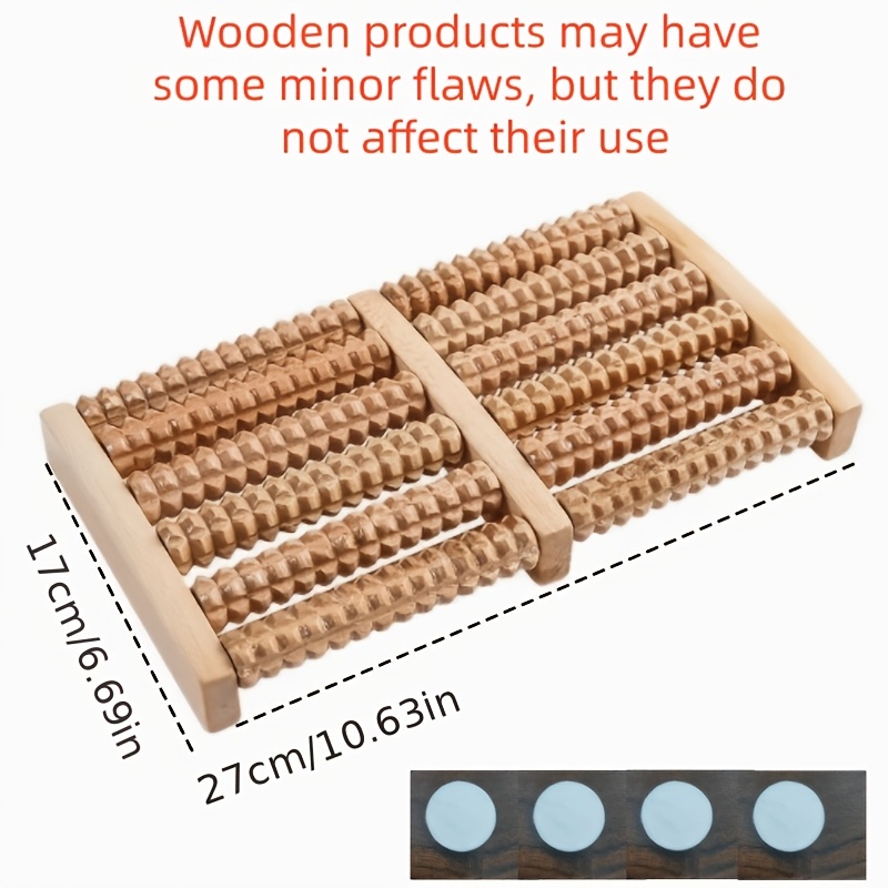 Image of Wooden Foot Massage Roller, Dual-, Portable Home Use, Foot Care Tool