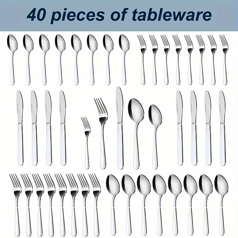 

20/40/60/90 Steel Tableware Set, Styles Of Knives, Forks And , Cutting And Holding Of Knives, Suitable For Weddings, , Restaurants, , Meals And