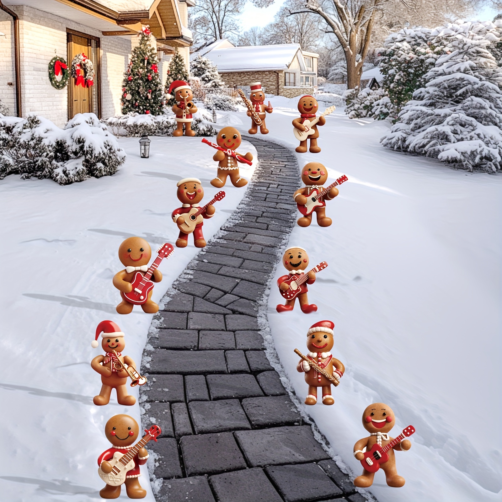 

12pcs Christmas For Man Signs Stakes - Decor For , &