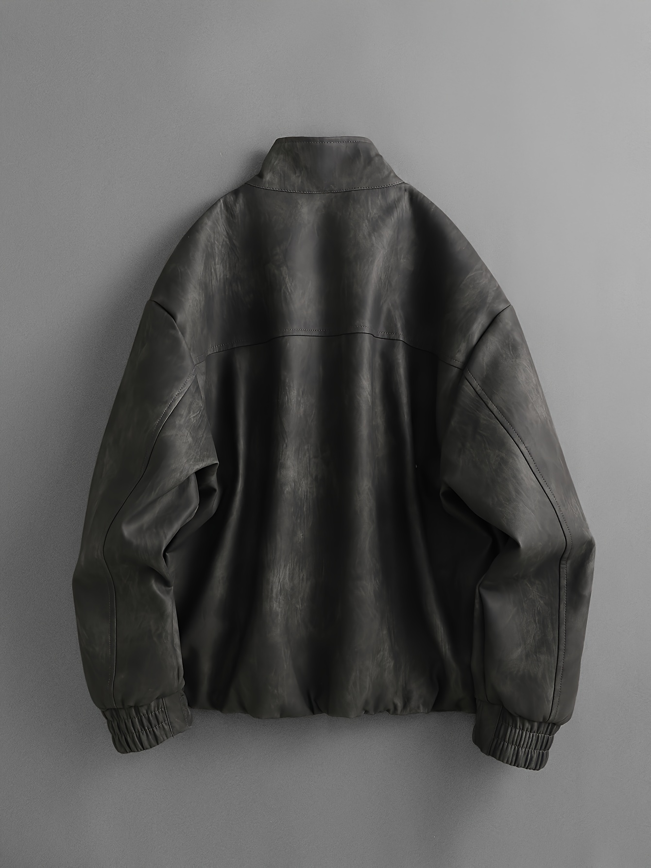 ジャケット・アウター VINTAGE WASHED LEATHER ZIP BoShiNuo Women Belt Washed Leather Jacket Vintage Turn Down