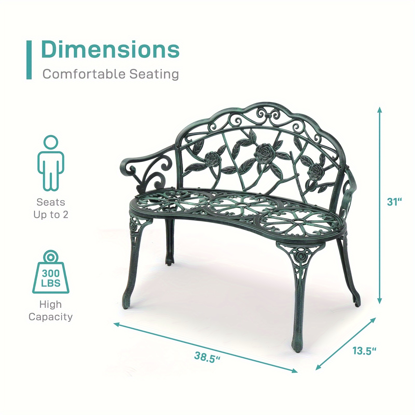 Comfort And Style: Perfect Rose Cast Iron Bench For Outdoor Relaxation