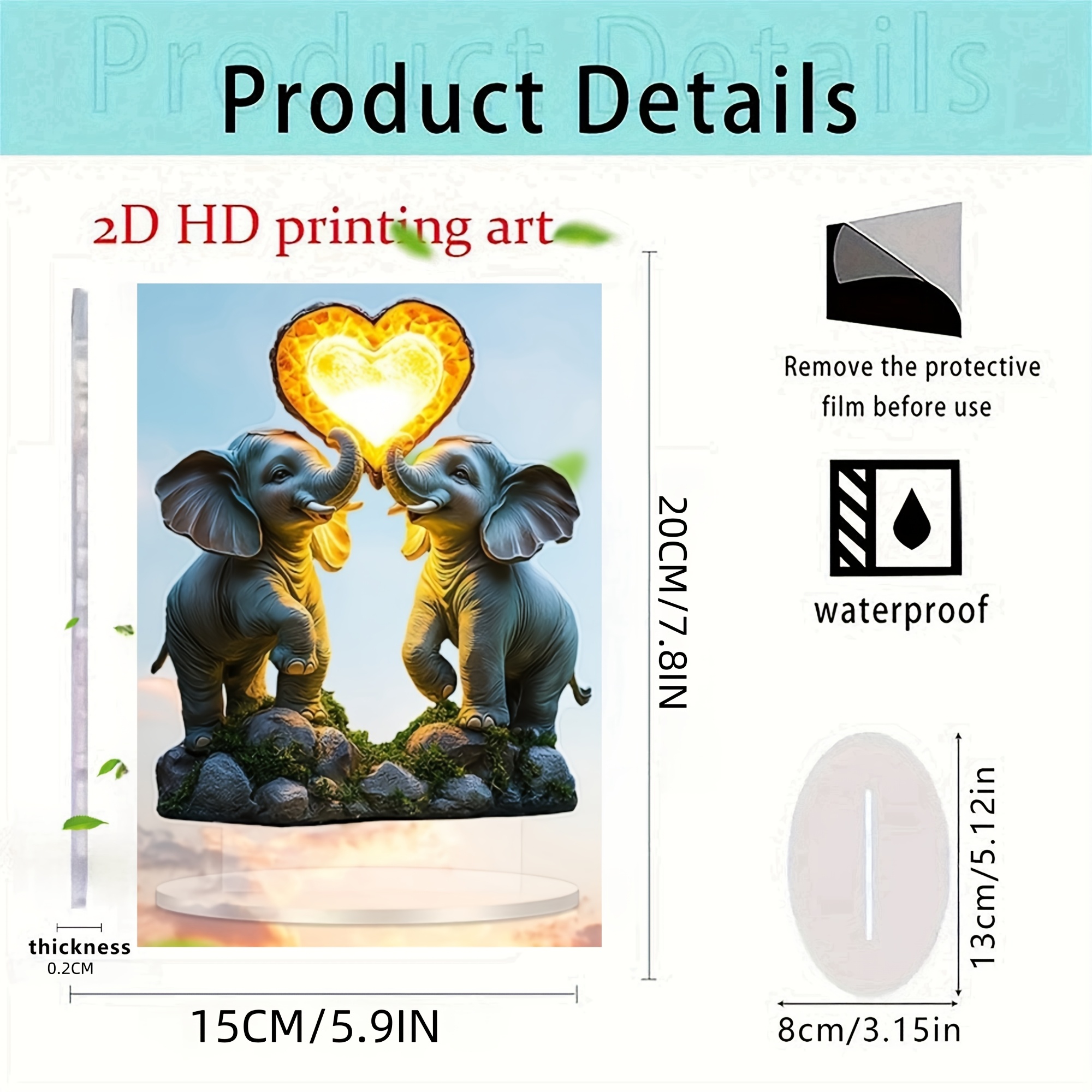 

1pc 2d Flat Art Decorative Acrylic Heart Sun - Multifunctional Desktop Decoration, Suitable For Bedroom, Office, Restaurant, Bathroom, Living Room - Ideal Valentine's Day Gift