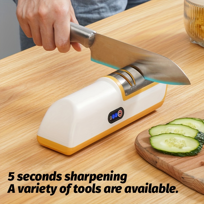 

Rechargeable Knife Sharpener - Usb Charging, , For & Restaurant Use, Stainless Steel Tool 1200mah Battery