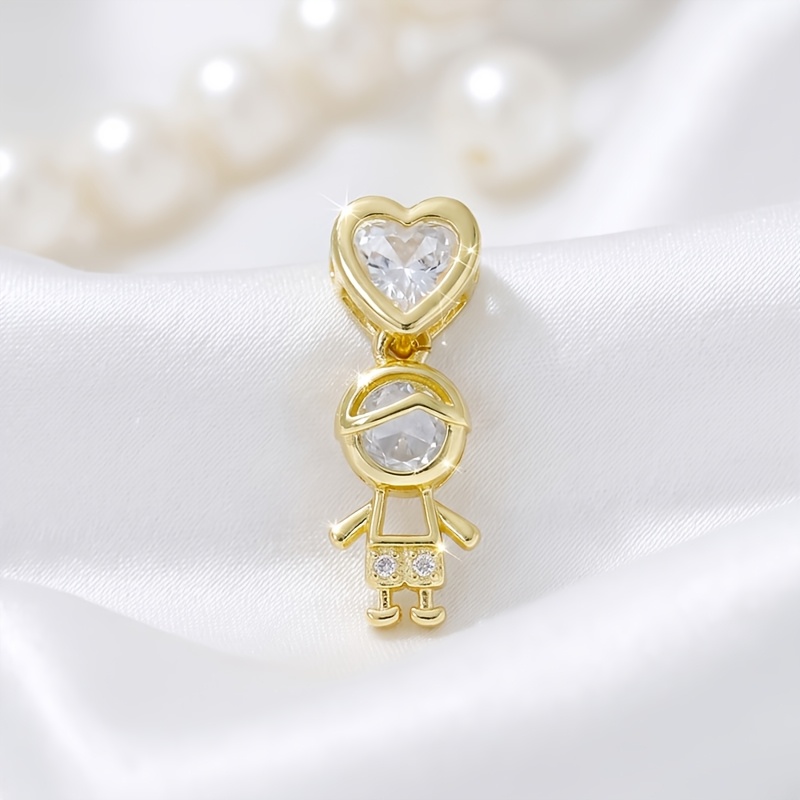 Women's Copper Heart Pendant with 18K Gold Plating & Zircon
