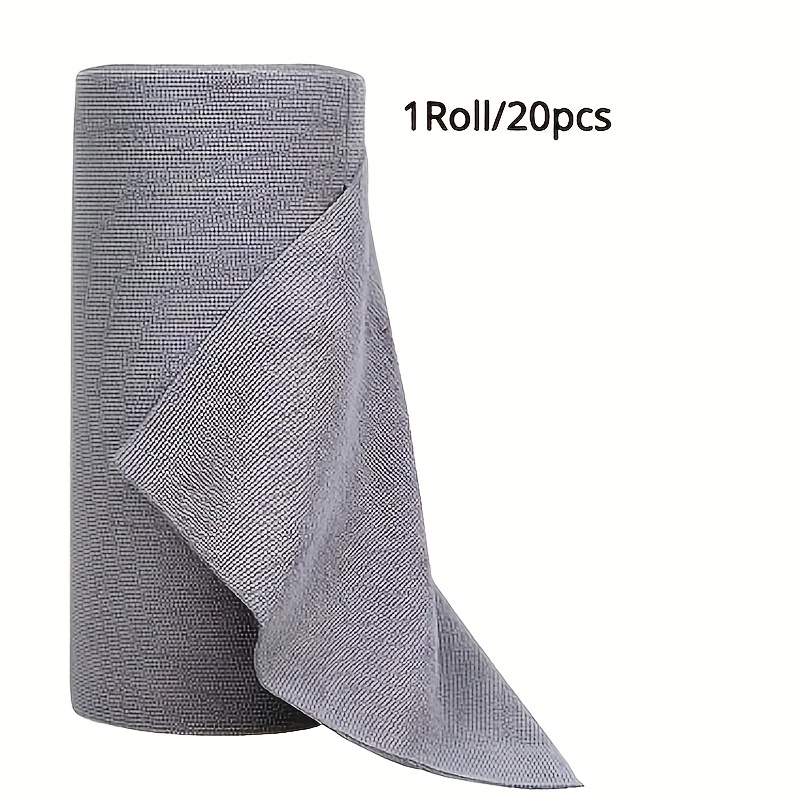 Image of 1 Roll 157.48 Inches 20pcs Reusable Microfiber Cleaning Cloths, Kitchen Cleaning ! Thickened Towel Roll Dishcloth, And Stain Removal, Suitable For Kitchen, Windows, Cars, Cups, Tear And Use