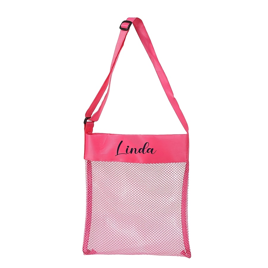 TEMU A Small Customizable Name Beach Bag, Women'-shoulder Bag, Family Beach Shell Bag, Storage Bag, Out Sand And Water, Ideal For Storing Balls Or
