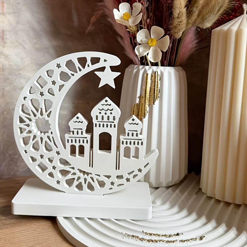 moon display rack resin silicone molds with hollowed out star and     base suitable for with plaster clay concrete or resin ideal for crafts home decor ramadan eid gifts durable easy to demold reusable Product details 4