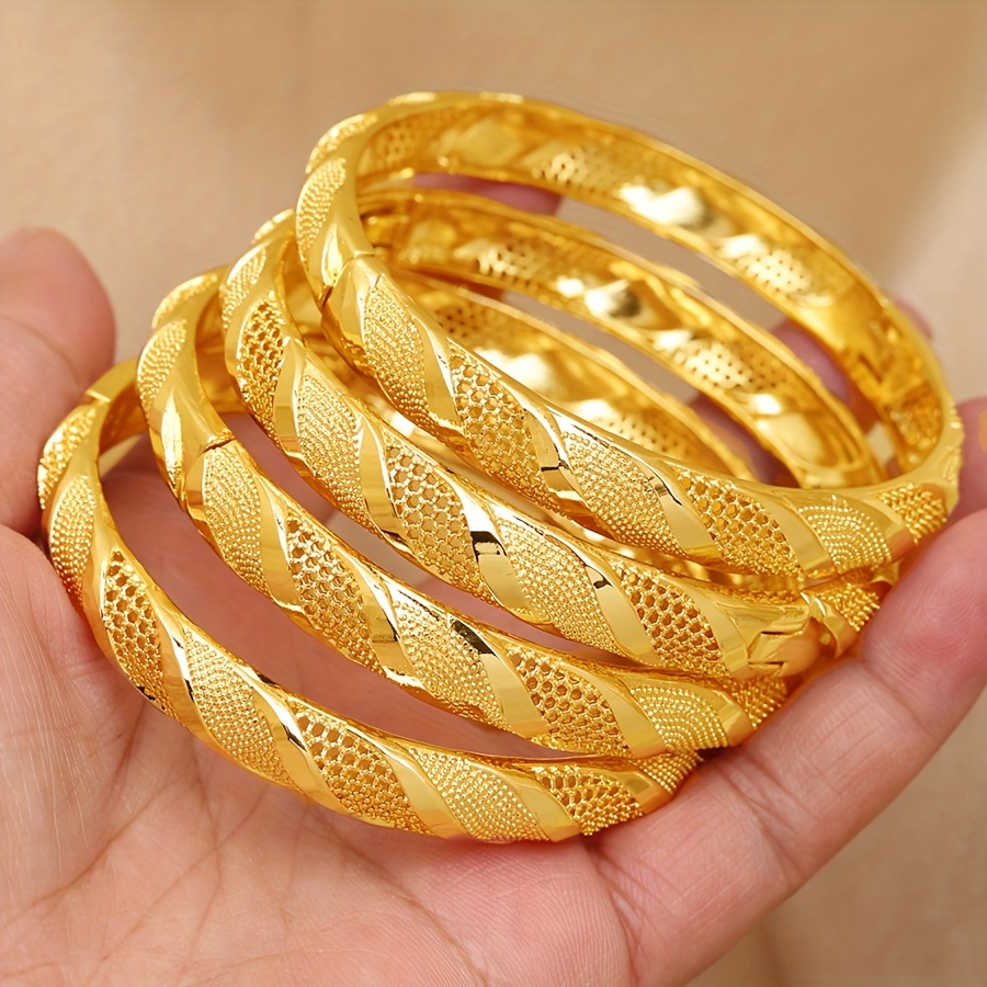 set of 4 elegant   bangles stylish open cuff design for women ideal for weddings and everyday wear Product details 1