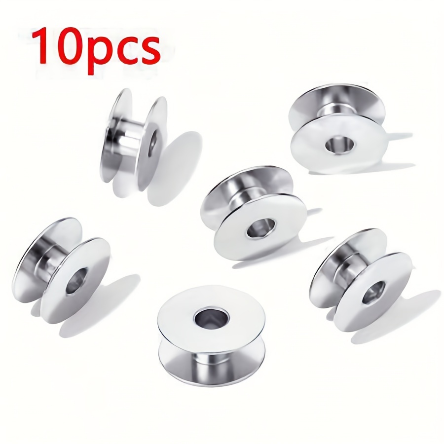 Image of 10pcs Of Industrial Sewing Machine Bobbins, Durable Aluminum Bobbins
