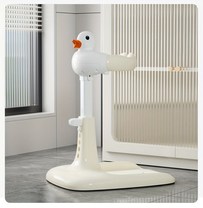 Adjustable and Foldable Bath Stand with Anti-Slip Base, Duck Design, PP Material for Ages 3 to 6 - Safety Bathtime Helper for