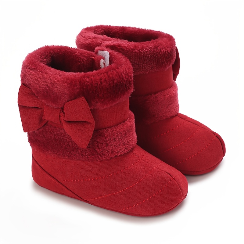 Cozy Cute Baby Girl Winter Boots with Bowknot Soft, Warm, and Thick for  Outdoor Play, Toddler Girl Boots