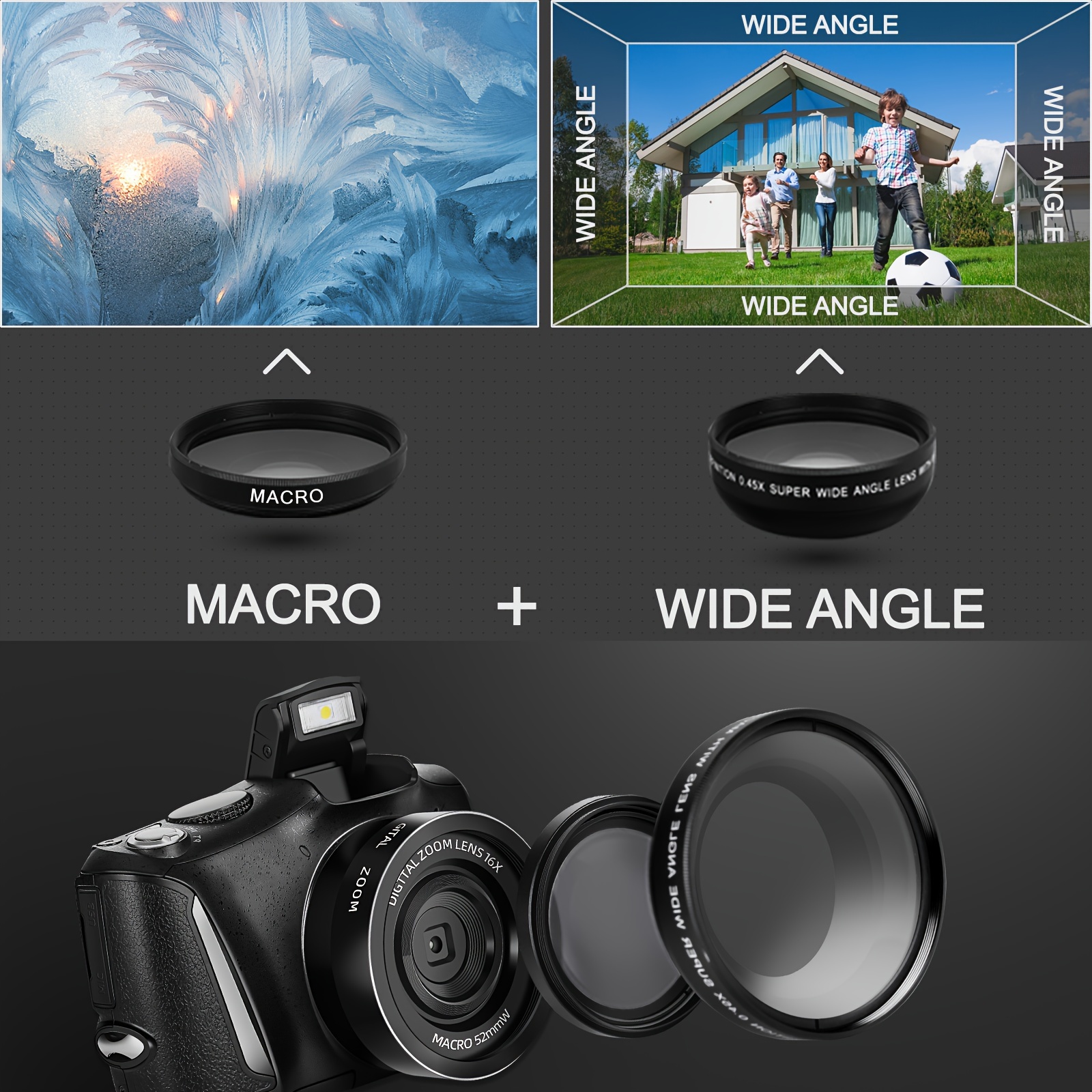 NBD 4* Cameras for Photography And Video with 16* Zoom, 48MP Vlogging  Camera, 3'' Flip Screen Compact Camera for Travel with