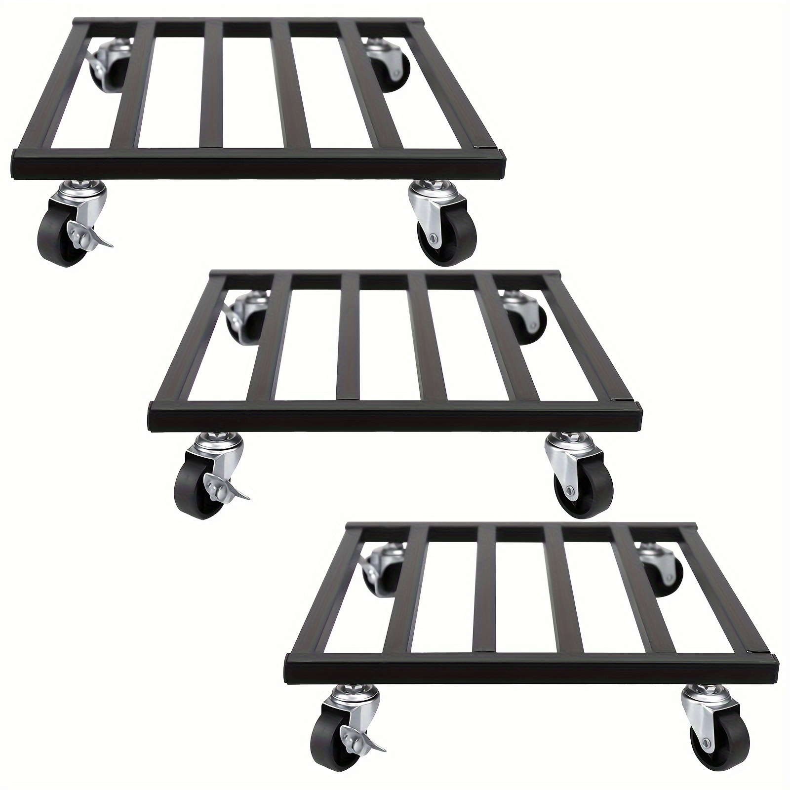 

3pcs Heavy Duty Metal With Lockable Wheels - 10" & 12" Square, To 150lbs - Indoor/outdoor Use