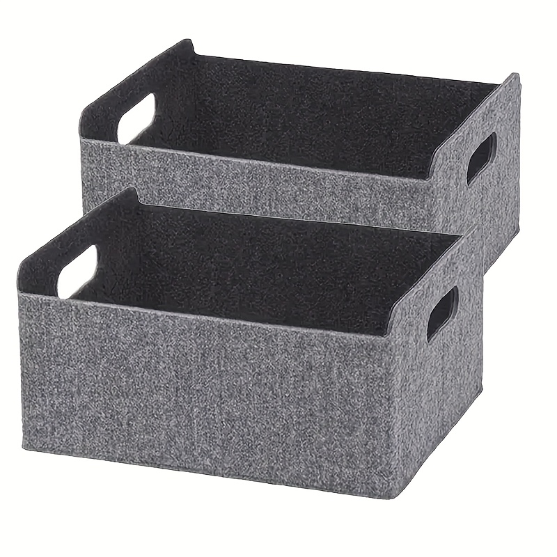 TEMU 2 Felt Storage Boxes With Handles, Ideal For Organizing And Books At Home, Providing - Solution For Kitchens, Bedrooms, Desktops, Or Offices,