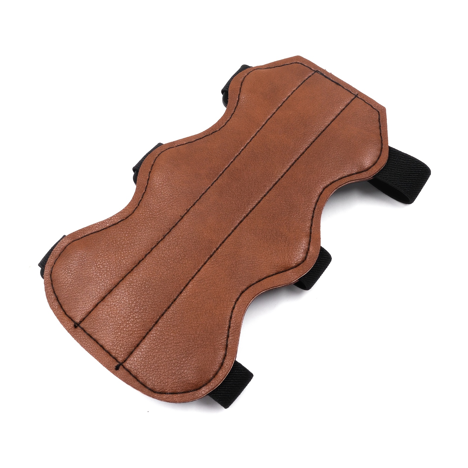 TEMU Protector de brazo corto de cuero PU marrón, de material de cuero PU de calidad, y duradero, adecuado para actividades al aire libre como tiro