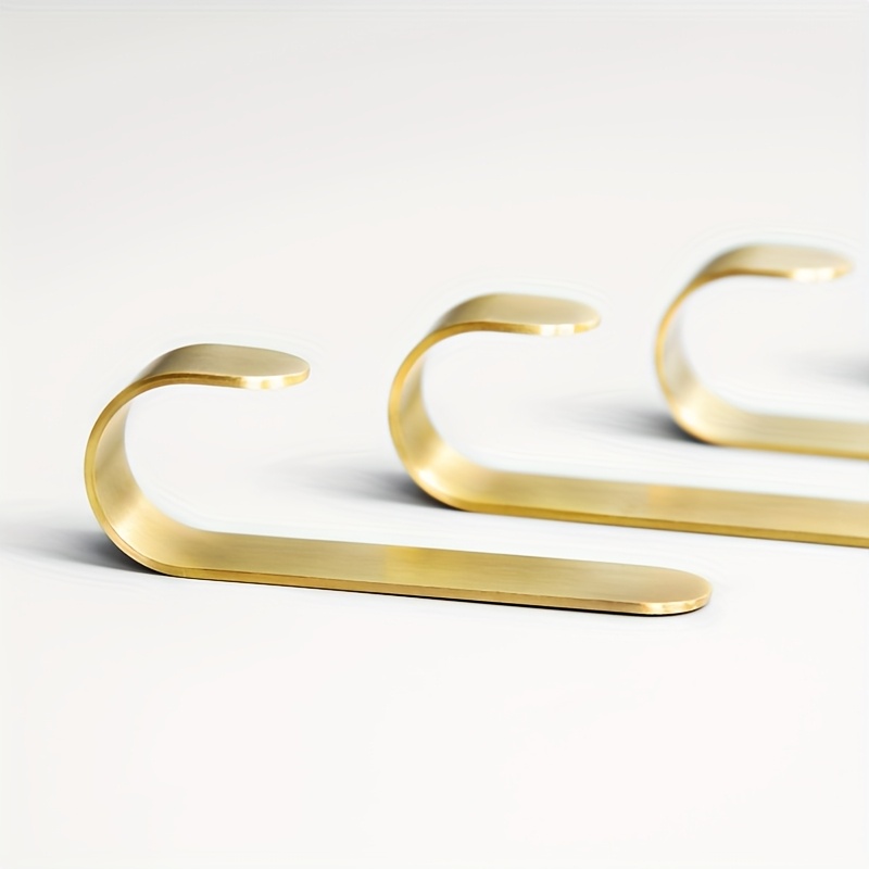 Image of 3ps Fashion Metal Wall Hooks, Punch-free Adhesive Hangers, Suitable For Bathroom, Kitchen Towel Bathrobes Clothes, Modern Home Decoration Hardware, Bathroom Decoration And Additions