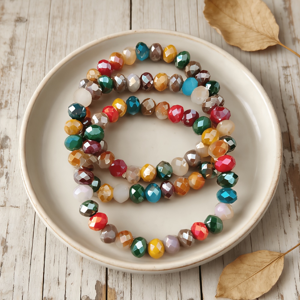 3pcs Stackable Elastic Bracelets, Versatile Daily Wear