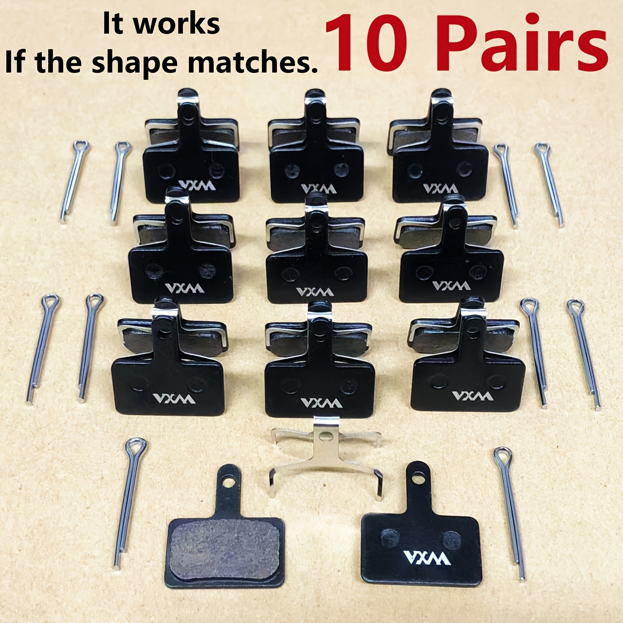 Image of 10 Pairs Of Mountain Bike Semi-metallic Brake Pads 01b, Used Low-noise Wear-resistant Brake , Mtb Disc Brake Hydraulic Disc Brake Friction Pads, Compatible With Bicycle Disc Brake Caliper Models