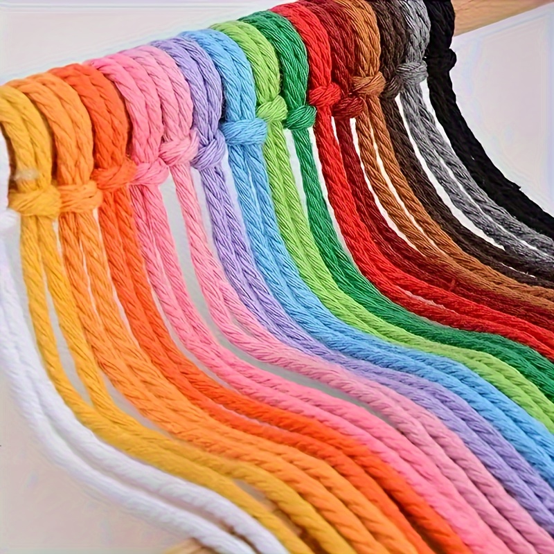 Macrame Cord 3Strands Twisted Cord Natural Cotton Macrame Rope for Crafts  Wall Hanging Plant Hangers Gift