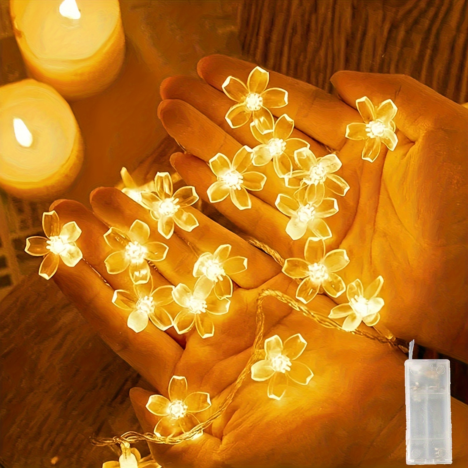 

1pc, Cherry Led Fairy Lights, Flower Led String Lights, Firefly Starry Lights For Diy Wedding Party Bedroom Christmas Thanksgiving Valentine's Day Mother's Day Favor Decoration
