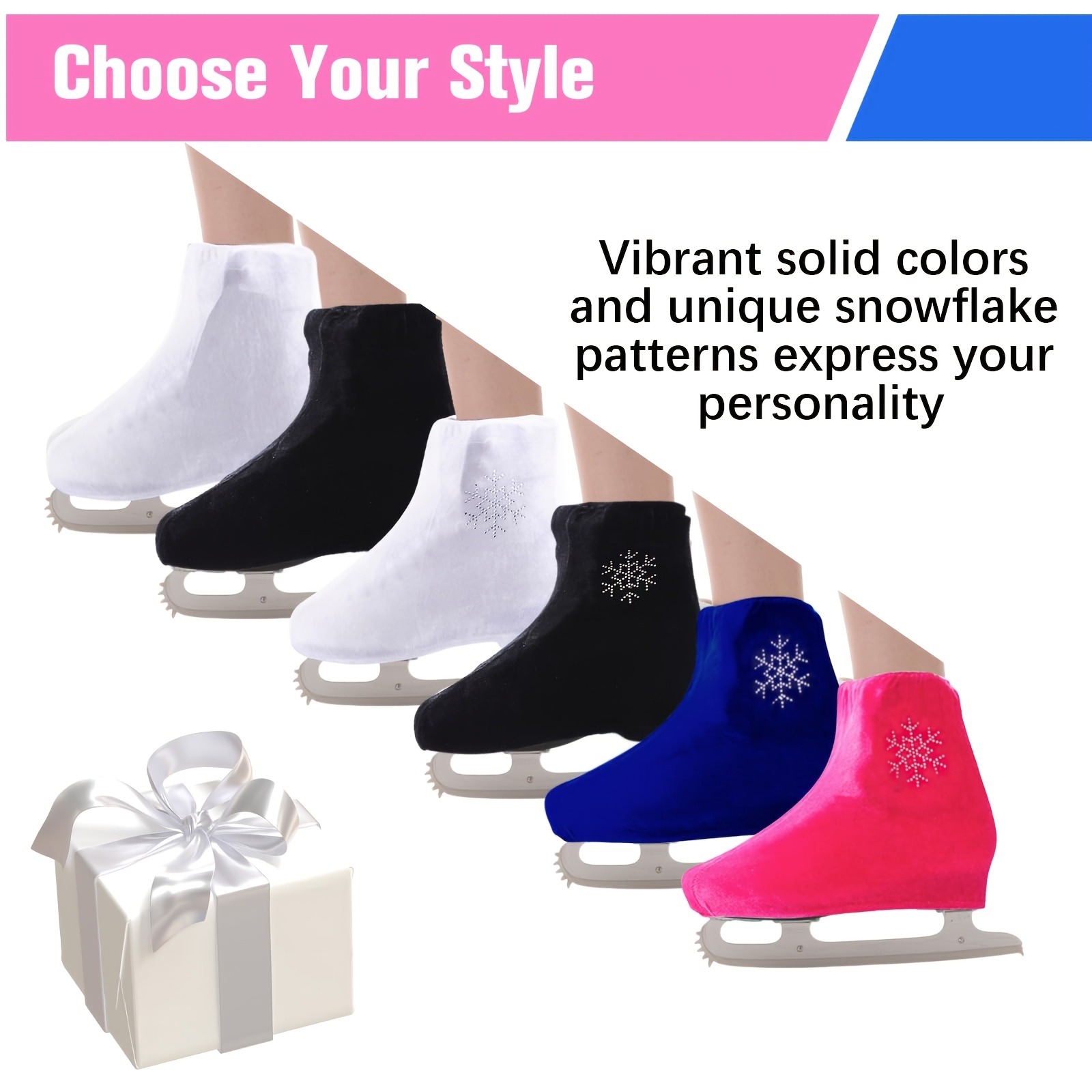 Keenso Protège-Lames Pour Patins à Glace – Rose, Taille Réglable, Avec Ressort Métal – Hockey/Figure
