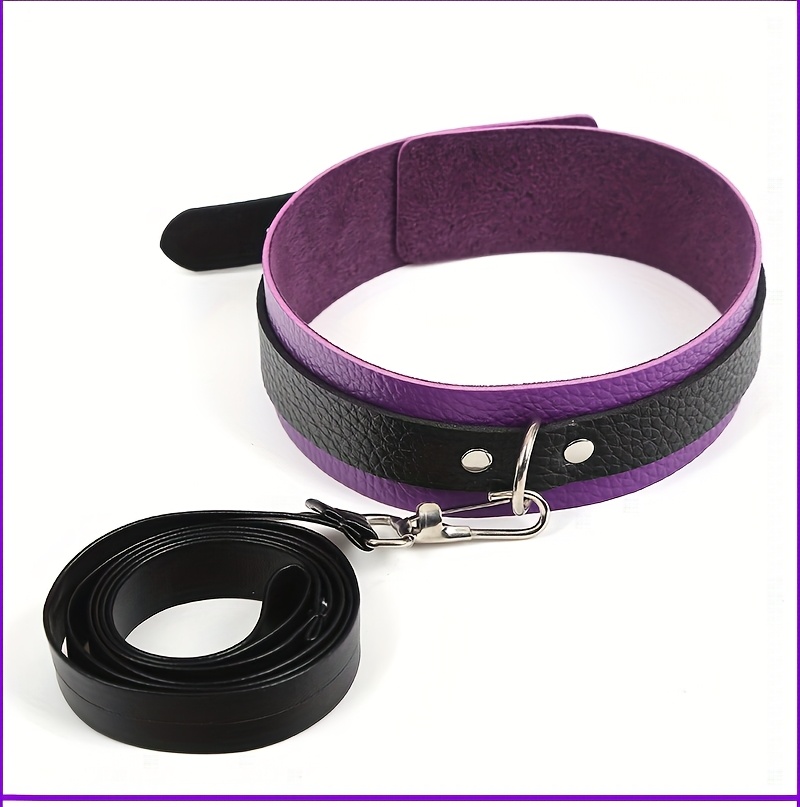 набір для бондажу сліпий – 7 предметів: шкіряні наручники, батіг та пурпурові аксесуари для пар Опис товару 1