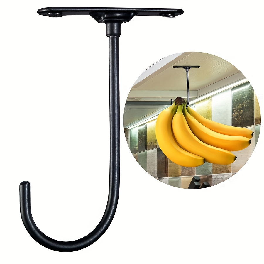 

1pc Under Cabinet Banana Hanger Hook, Contemporary Style, Metal Space-saving Kitchen Hook, 11.5cm/4.52in, Easy Screw Installation