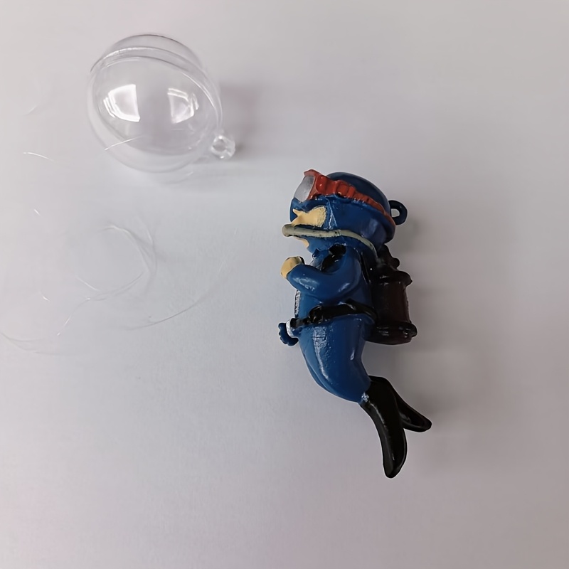 TEMU 1pc Cute Diver Aquarium Decoration - Interactive Pvc Accessory With Diving Gear, Design, Enhancing Underwater Scene For Fish Tank | Colorful,