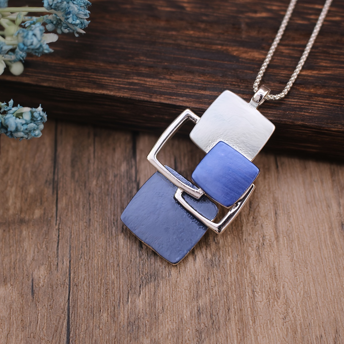 

Personality Enamel Glazed Drop Oil Geometric Square Pendant Necklace Women's Daily Holiday Banquet Decor Jewelry