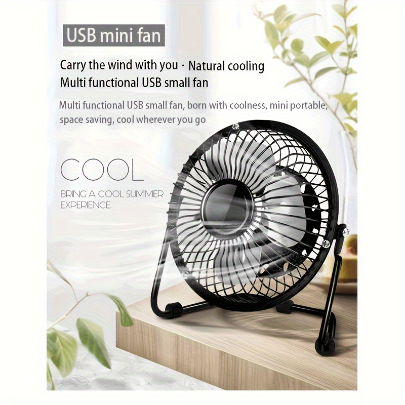 Usb Desk Fan, Silent Operation Portable Air Circulator, Aluminum Shade ...