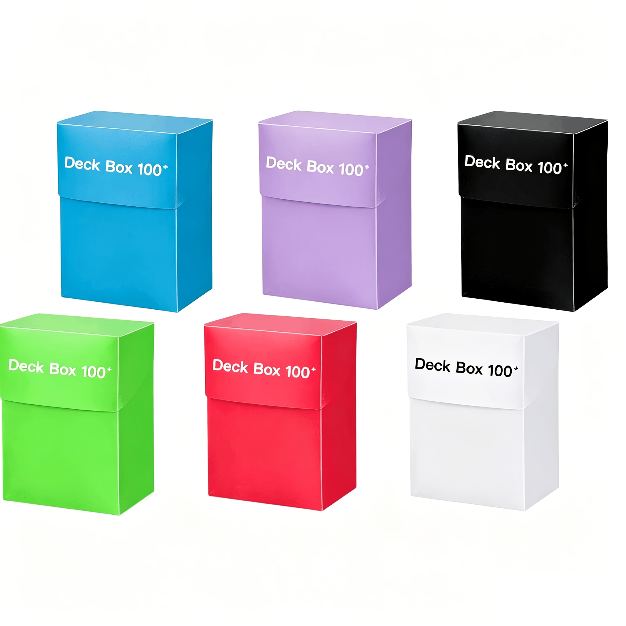 Image of 6-pack Large Card Deck Boxes, Fits 100+ Double-sleeved Cards, Plastic Trading Card Storage Cases For Mtg, Tcg, Sports Cards & Collectible Cards, Colorful
