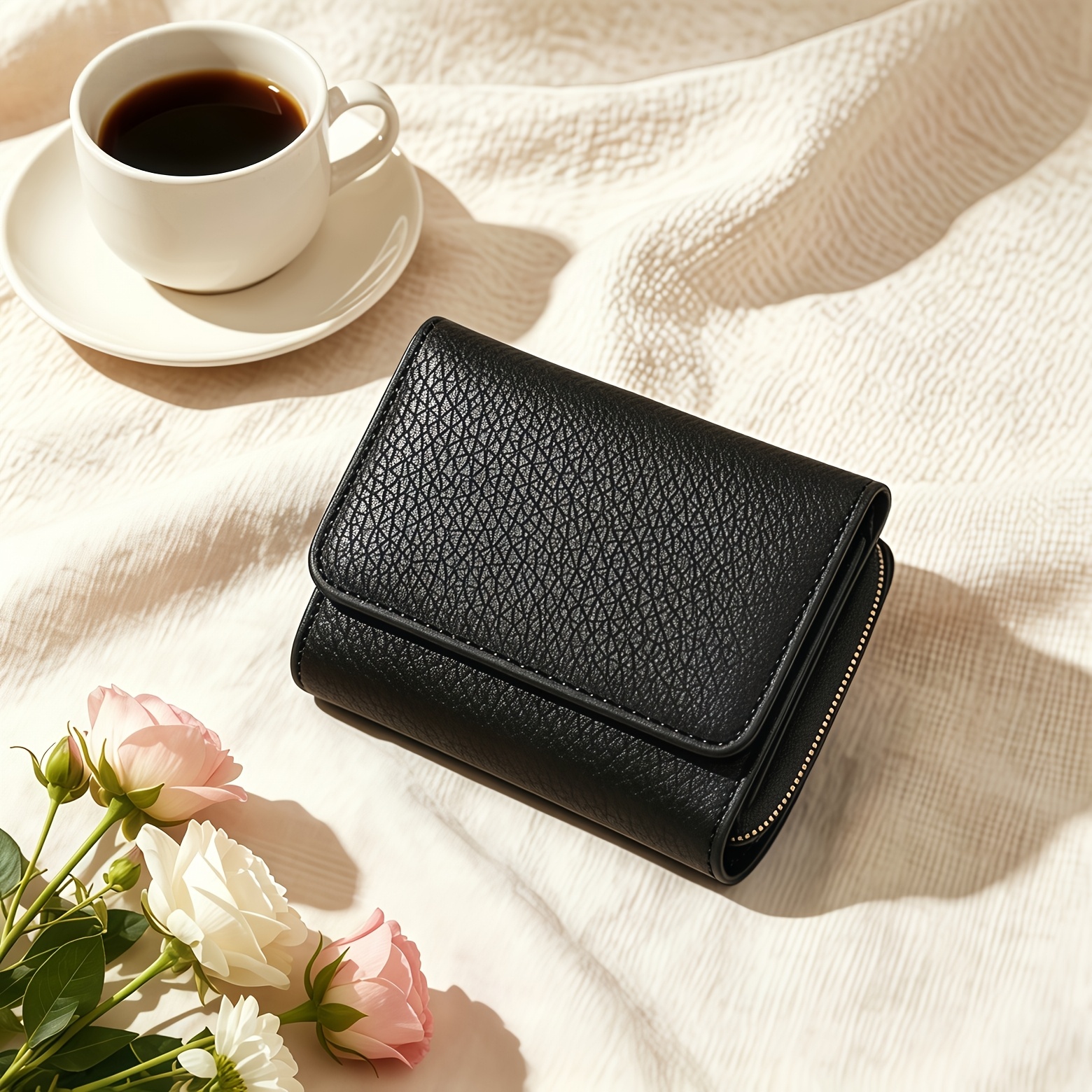 Image of Women's Rfid Blocking Slim Purse, Soft Wallet Compact Credit Card Holder With Zipper Coin Pocket For Work, School, Gym, Travel, Daily , Shopping & As A Gift