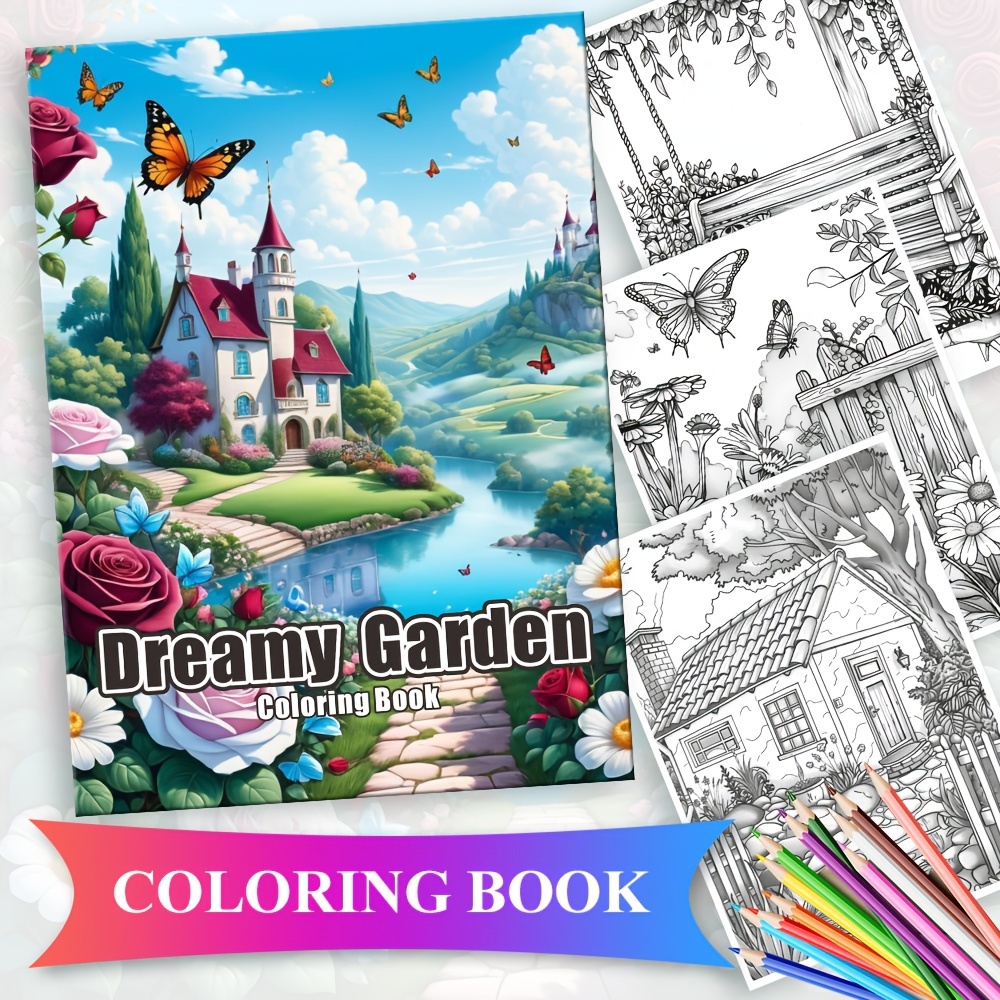 Image of Dream Garden Coloring Book For Adults - & Relaxation, Ideal For Art Relax & Relax, Perfect Gift For Birthdays, Valentine's, Christmas, Mother's Day
