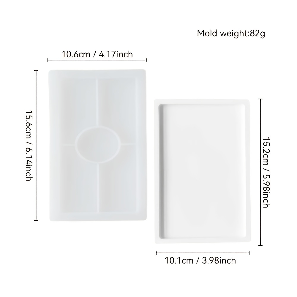 TEMU Reusable High-temperature Resistant Silicone Mold Suitable For Resin, Plaster, Cement Trays & Coasters - Easy Demolding Rectangular Tray With