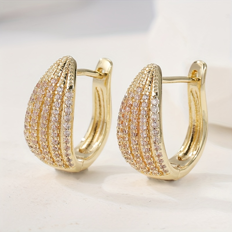 Trendy Wedding Jewelry For Women Featuring Small Round Hoop Earrings With Synthetic White Zirconia