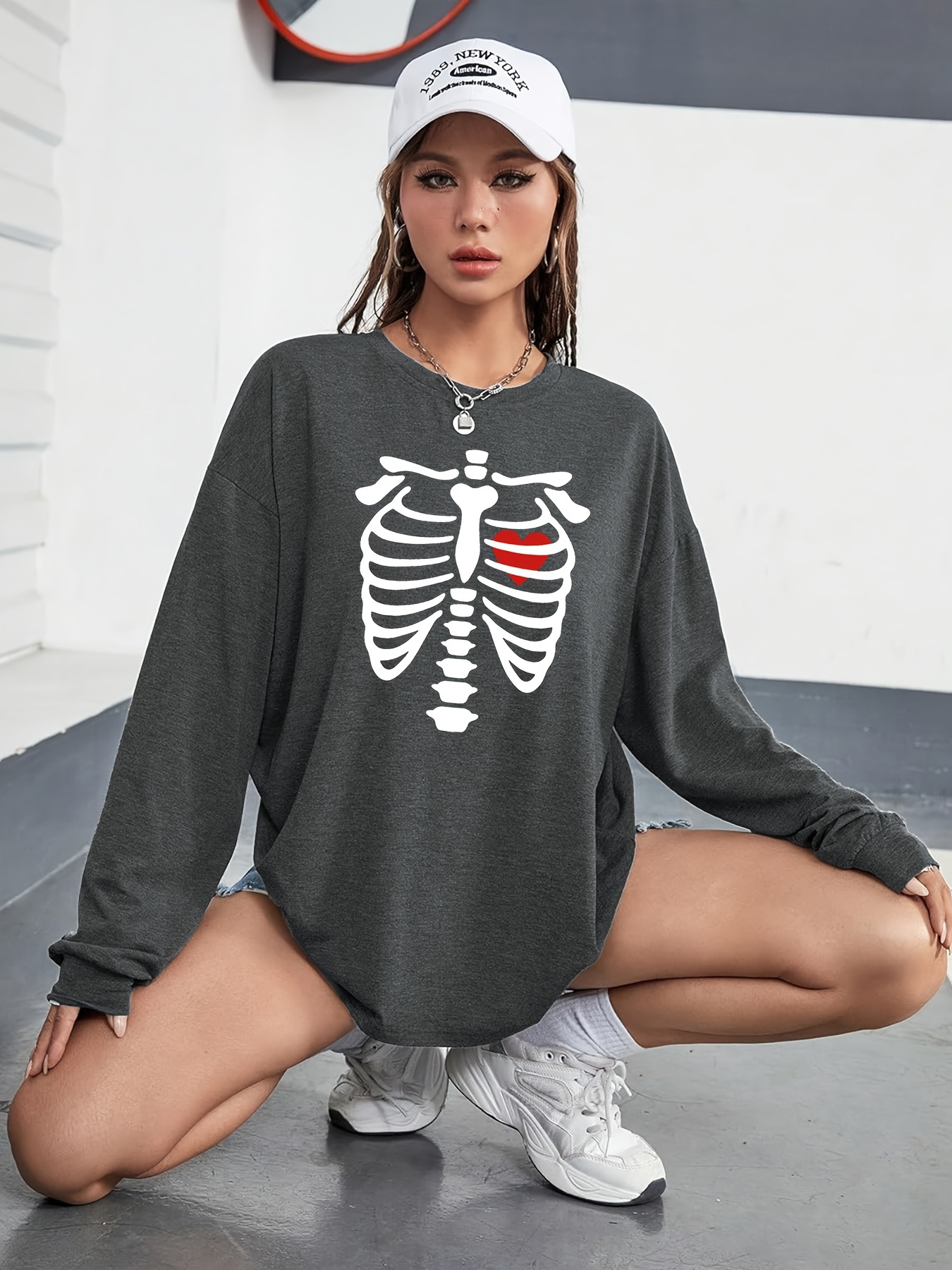 Skeleton Halloween Costume Long Sleeve Shirt Glow In The Dark - Foto 4