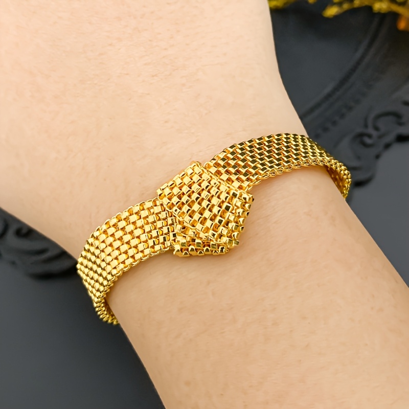 Women's Middle Eastern Woven Mesh 3D Knot Closure Jewelry Set, 3pcs