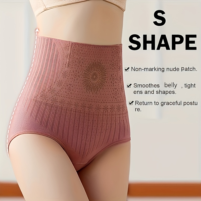 1pc High-Waist Tummy Control Shapewear Panties for Women Seamless Hip Lift Belly Breathable Vintage Style Snug Fit Underwear with Postpartum Recovery